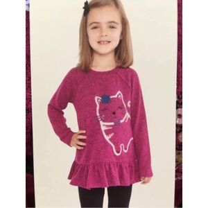 Flapdoodles New Girl's Size 4 Dark Pink 2 Pc Set Ruffle Top & Leggings | Size 4
